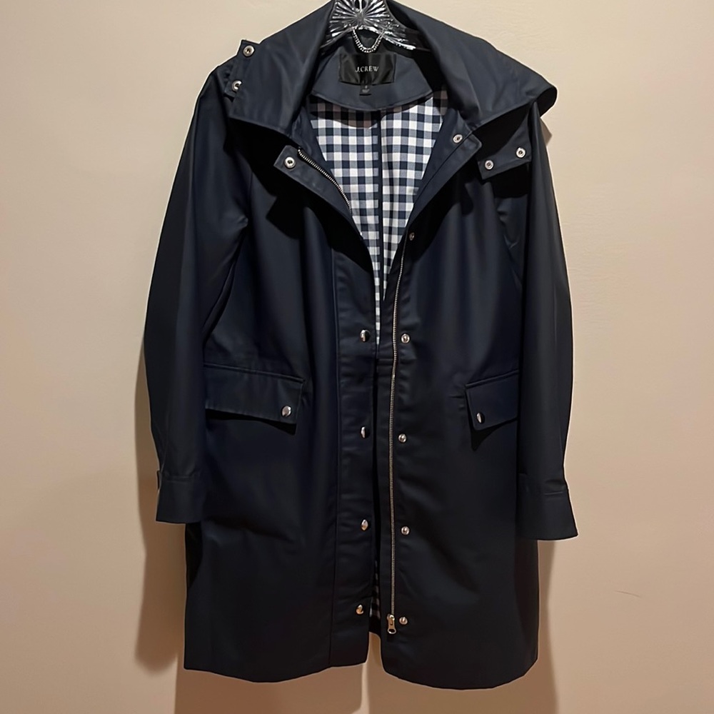 JCrew Classic raincoat, Navy, size small